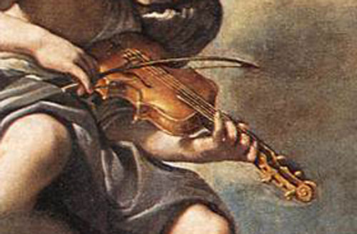 St Francis with an Angel playing Violin - Il Guercino